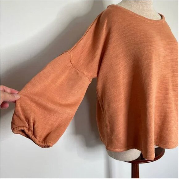 J. Jill Women's Boatneck Dolman Bell Sleeve Rust Colored Top Size Large Petite - Picture 3 of 8